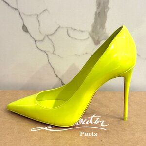 Christian Louboutin KATE 100 Patent Leather Neon Pumps Heels Shoes Fluo